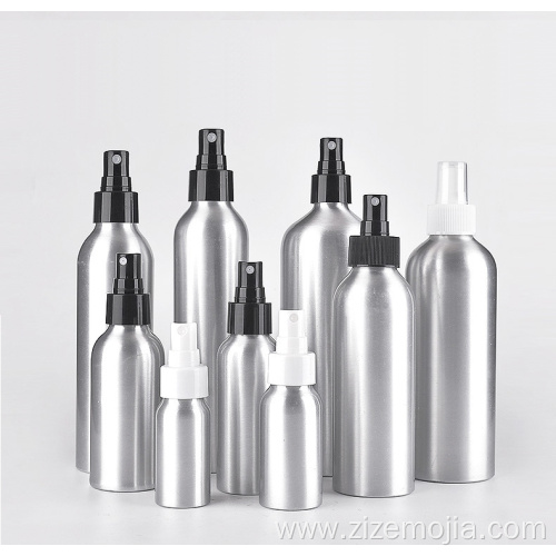 Wholesale cosmetic empty aluminum spray pump metal bottles